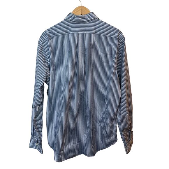 Ralph Lauren Shirt Mens Size Large Blue Pony Striped Classic Fit Dress Button Up - Picture 4 of 6